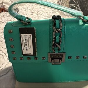 Badgley Mischka Turquoise Studded Shoulder Bag